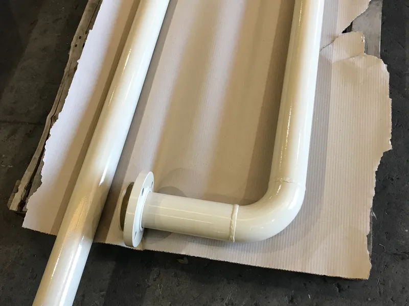 A powder-coated fabricated steel assembly